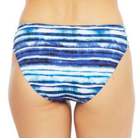 La Blanca Serene Side Shirred Hipster Bikini Bottom Blue - Picture 2 of 13
